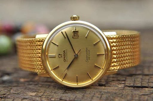 Mẫu đồng hồ Omega cổ vàng đúc 18k