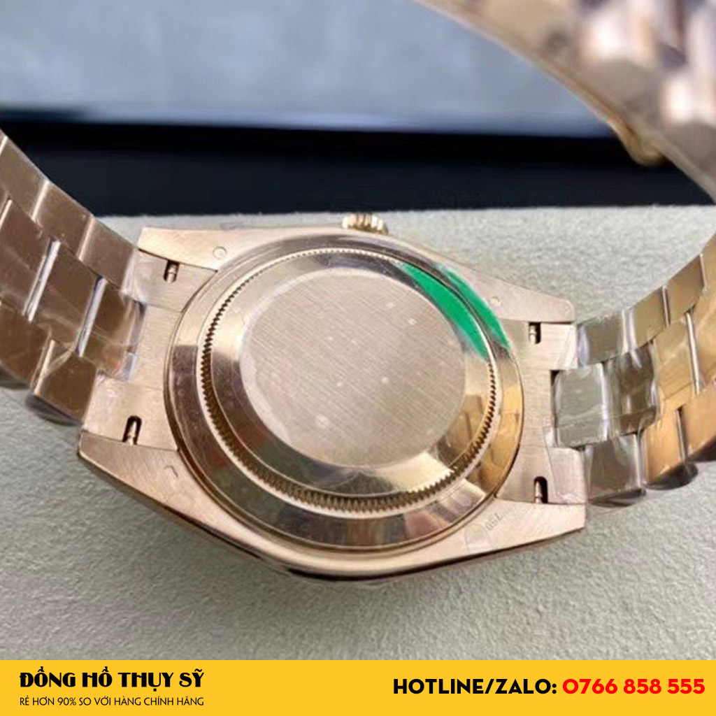 Đồng Hồ Rolex Rep 1:1 Day-Date 40 228238 Mặt Số Đen Nạm Kim Cương