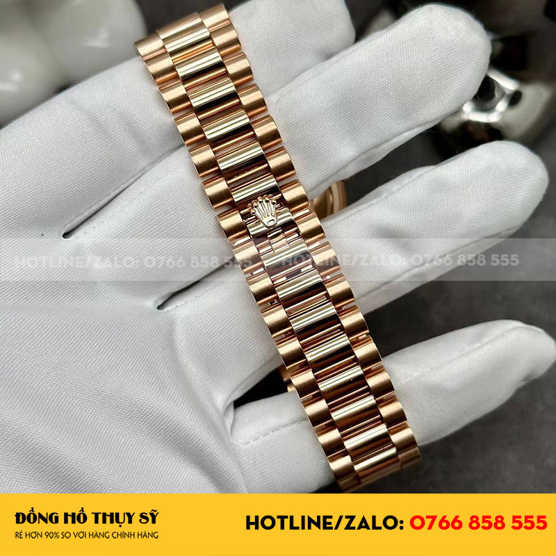 Rolex daydate 228235 chế tác vàng đúc mặt nam kim cương thiên nhiên