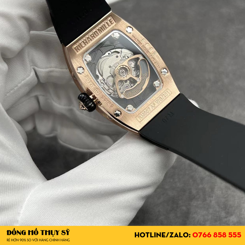 Đồng Hồ Richard Mille RM07-01 RG FULL JASPER Vàng Hồng 18k Kim Cương Thiên Nhiên