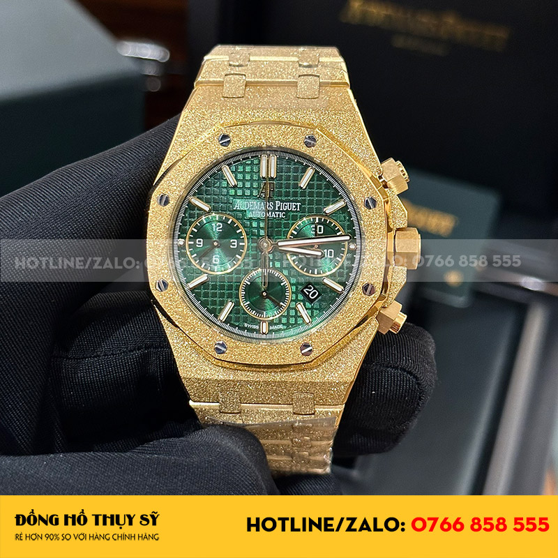 Đồng hồ audemars piguet chronograph frosted gold green dial