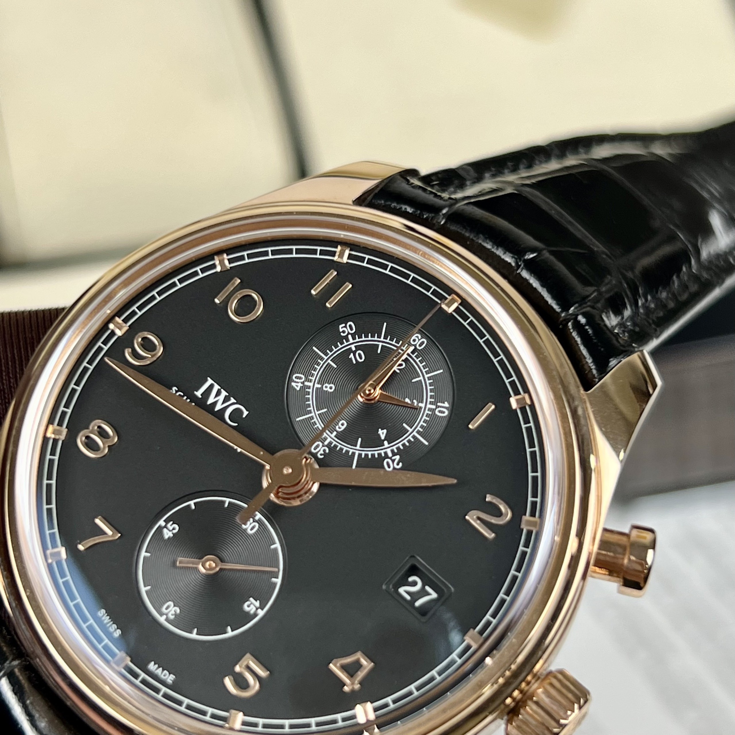 Đồng Hồ IWC Portuguese Chronograph Gold Like Auth