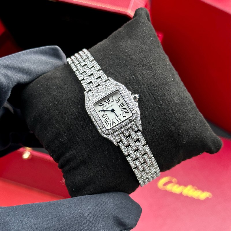 Đồng Hồ Cartier Panthere bản độ full Moissanite Hongkong  • size 23mm & size 27mm