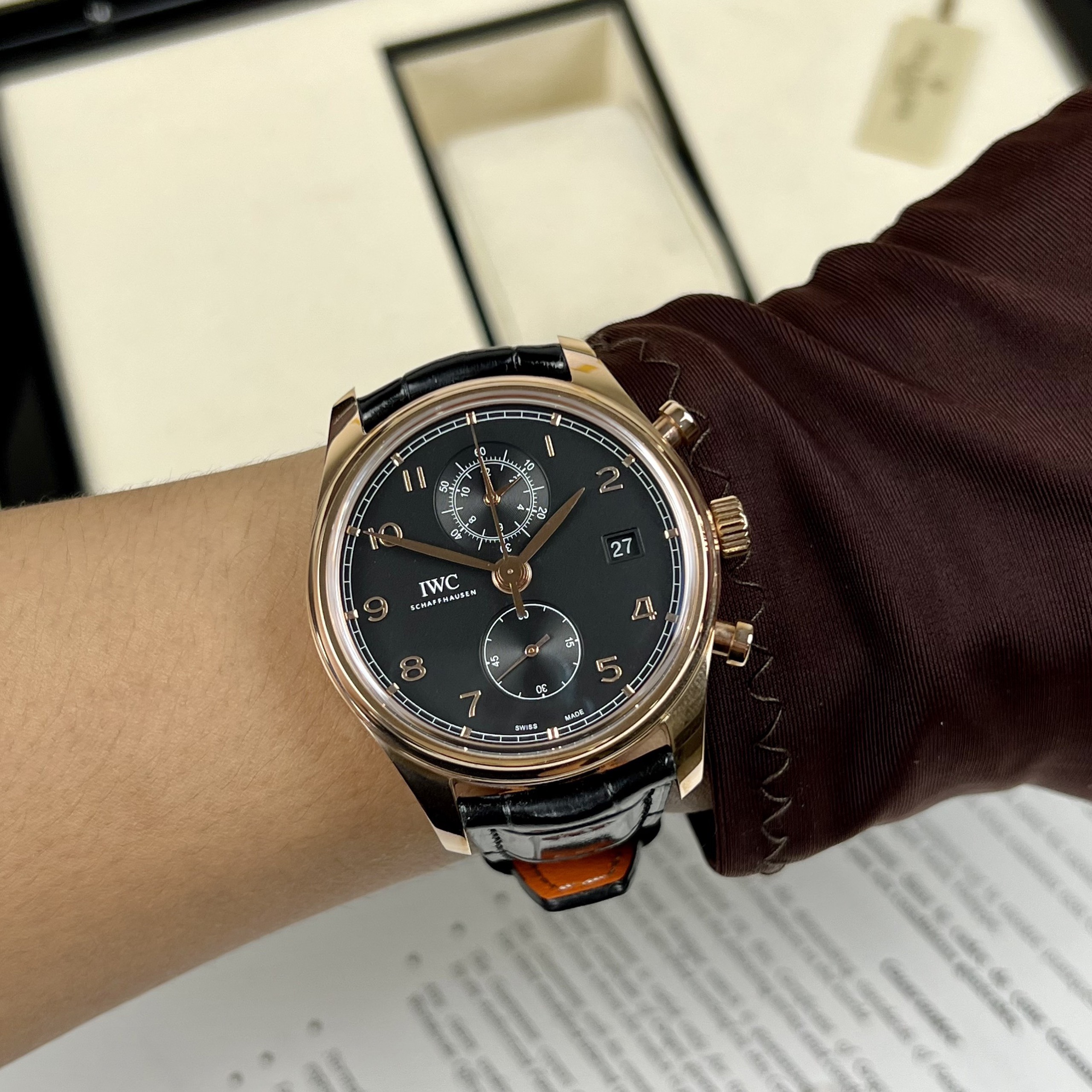 Đồng Hồ IWC Portuguese Chronograph Gold Like Auth