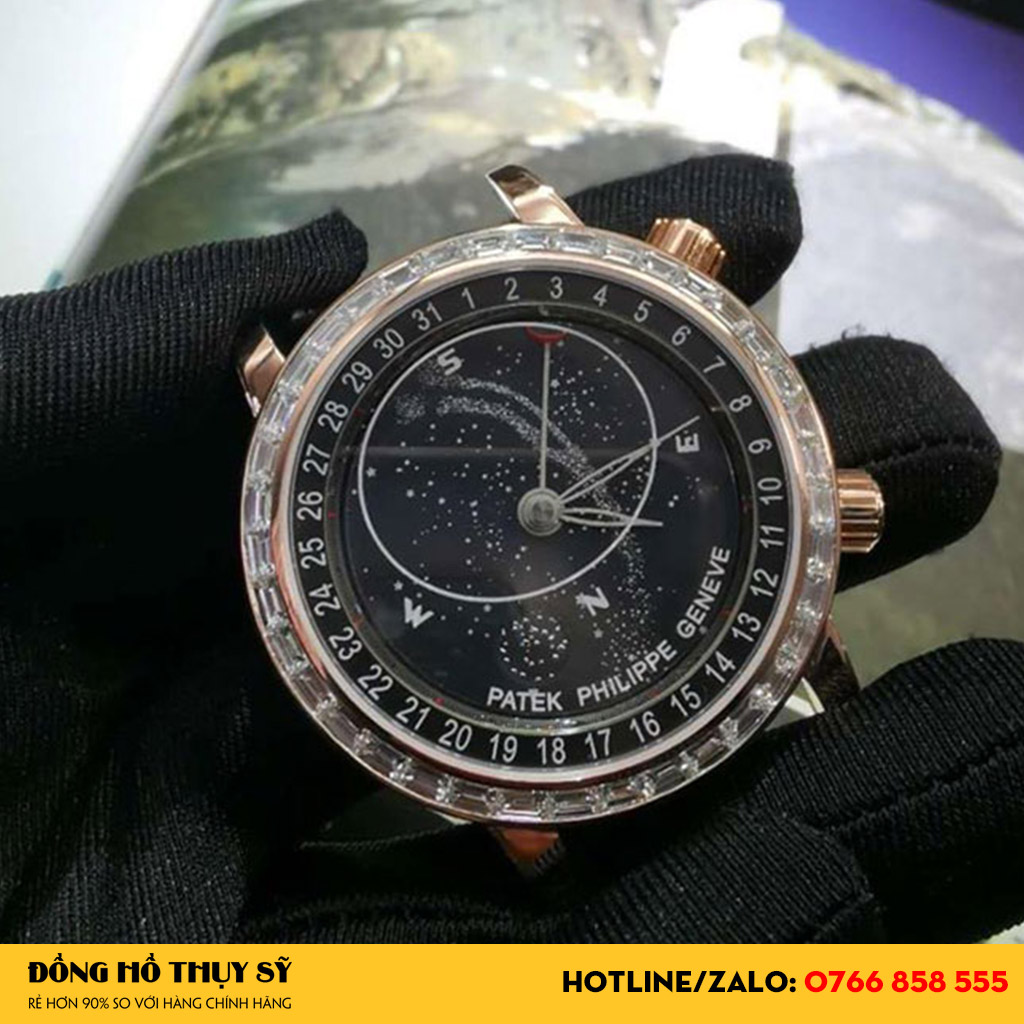 Đồng hồ Patek Philippe Fake 1-1 6104R-001 Black Gold