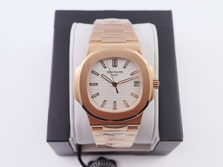 Đồng hồ PP Factory Replica Patek Philippe Nautilus 5711R Rose Gold với mặt số màu trắng
