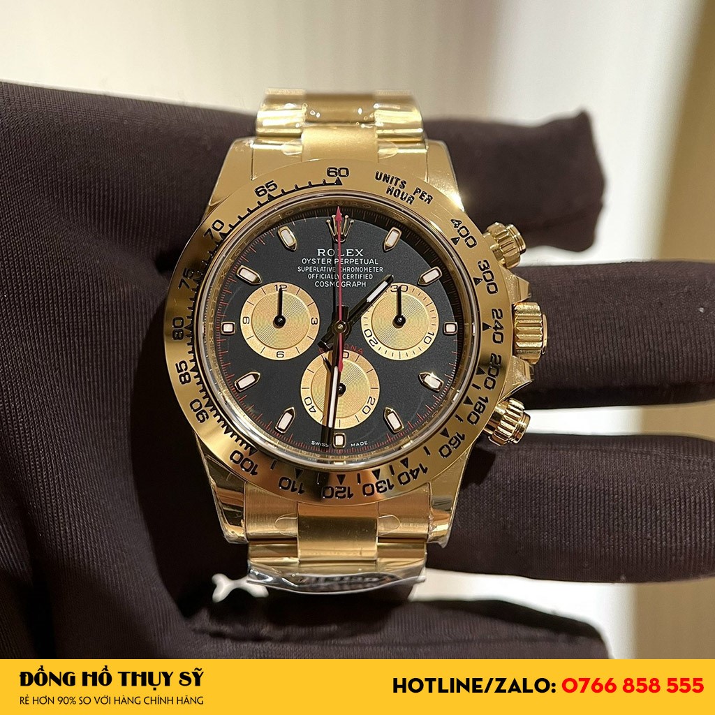 Kiểu dáng Đồng Hồ Rolex Cosmogarph Replica 116508 Mặt Số Đen đẹp