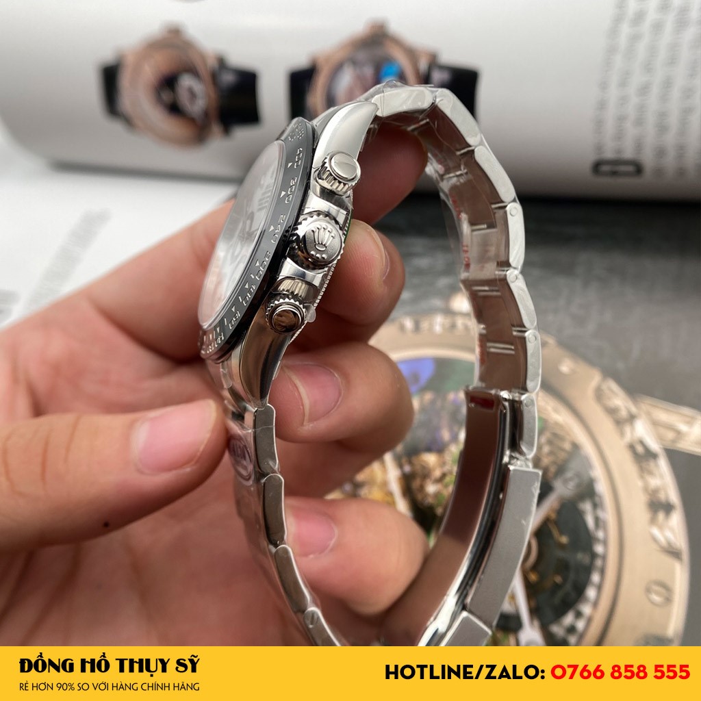 Chất liệu Đồng Hồ Rolex Cosmograph Daytona Super Fake 1:1 116500LN Mặt Số Trắng cao cấp