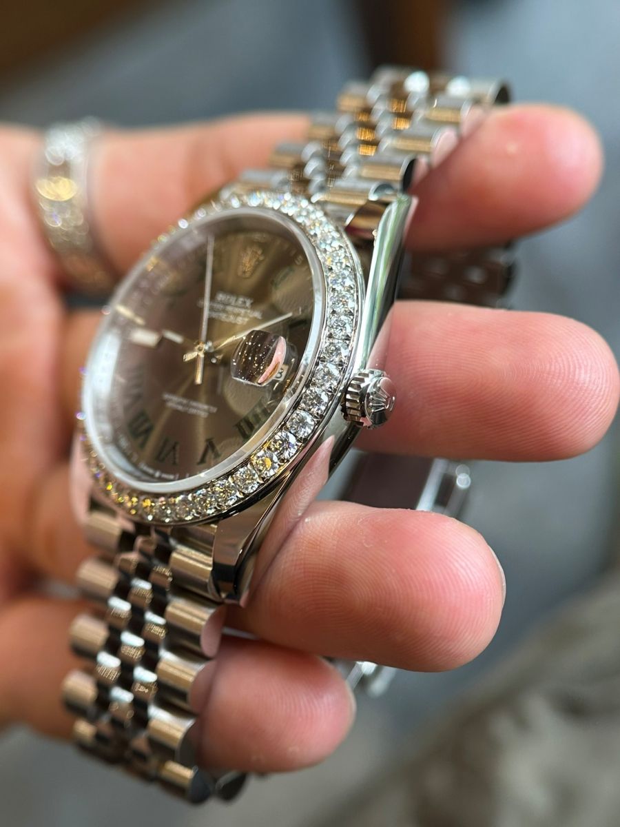 Mặt số Đồng Hồ Rolex Datejust 126284 Mặt Số Wimbledon Super Fake đẹp