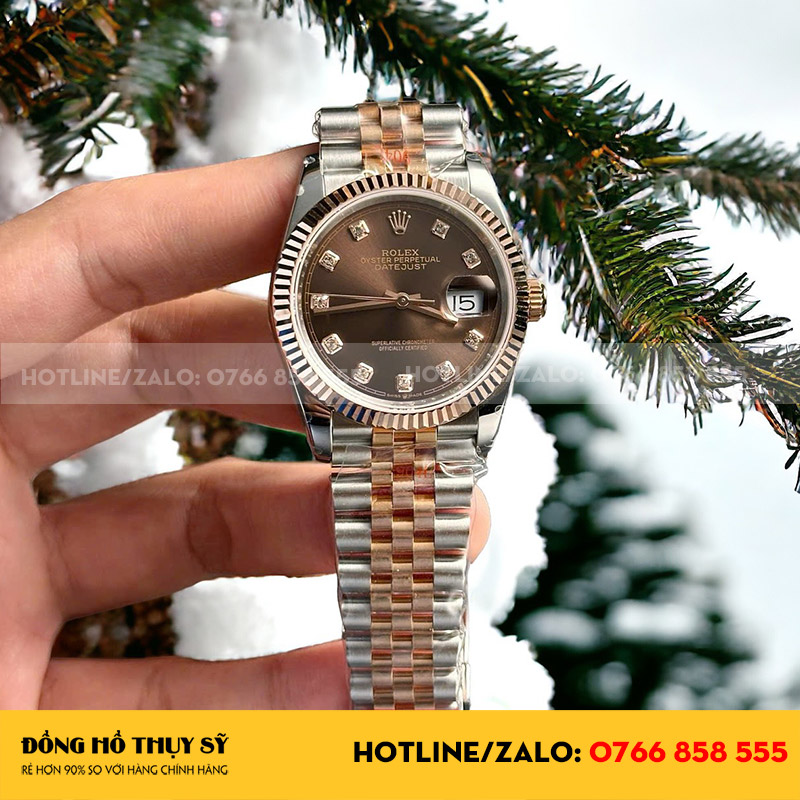 Đồng hồ rolex datejust bọc vàng 36mm rose gold nhà máy gm 