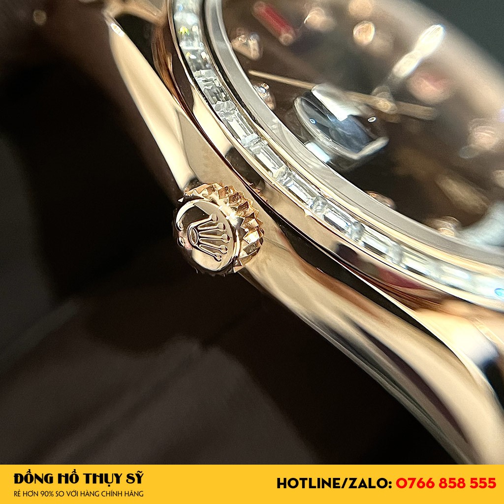 Mặt số Đồng Hồ Rolex Fake màu chocolate chủ đạo hiện đại