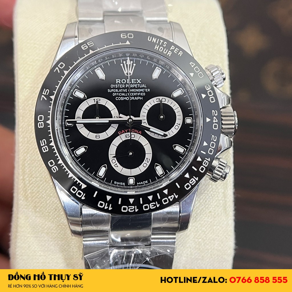 Chất liệu Đồng Hồ Rolex Like Auth 1:1 Cosmograph Daytona 116500LN Mặt Số Đen cao cấp