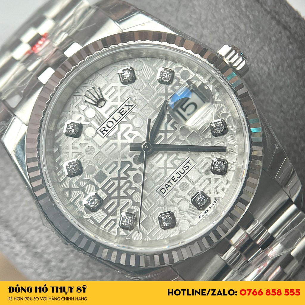 Điểm chỉ giờ của Đồng Hồ Rolex Replica 1:1 đính đá lấp lánh