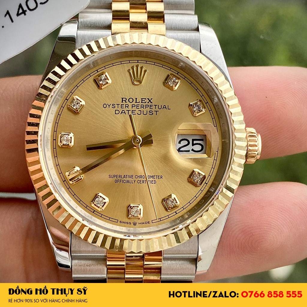 Mẫu Đồng Hồ Rolex Replica Datejust 126333 Demi Vàng 18k đẹp