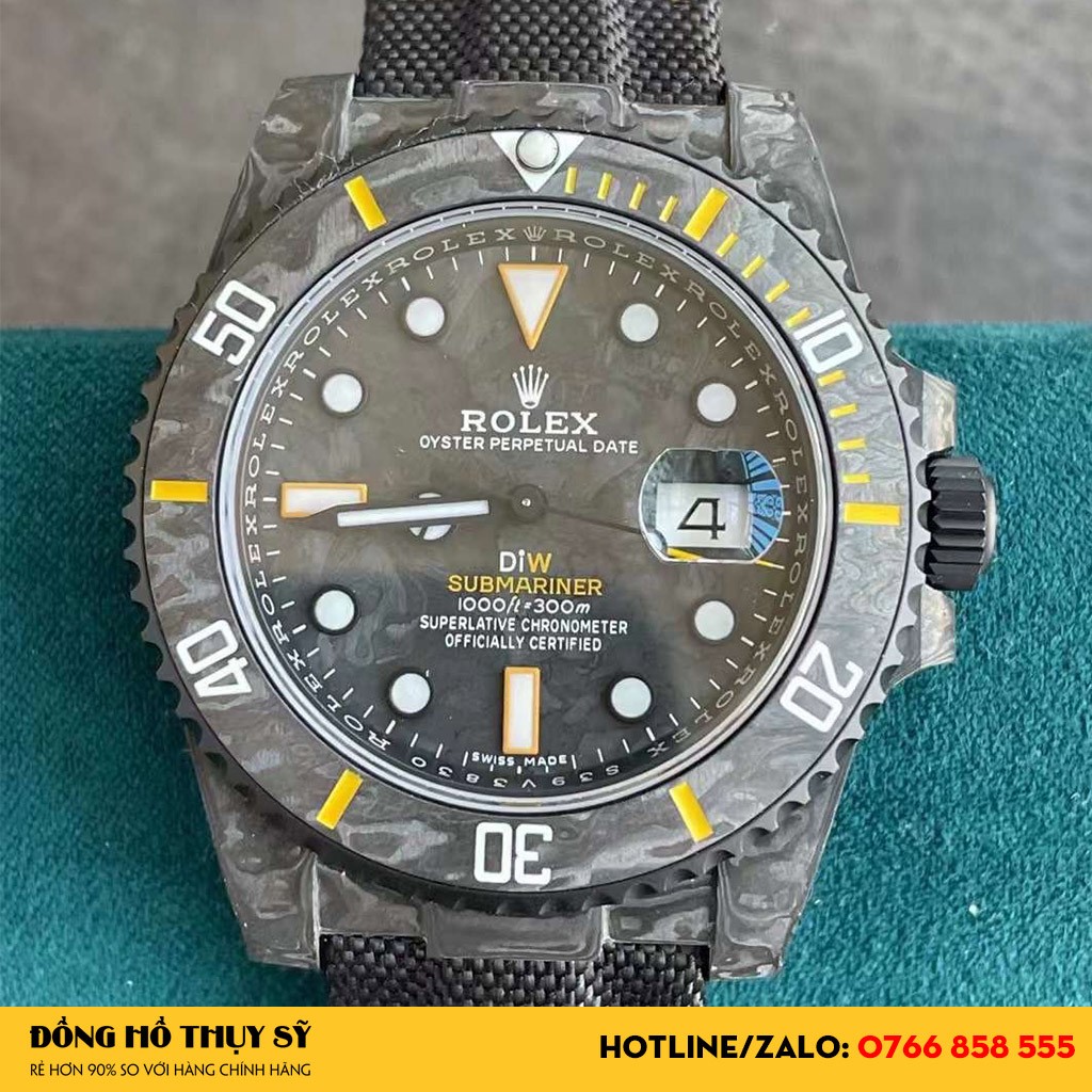 Mẫu Đồng Hồ Rolex Submanriner DIW Carbon Fiber Like Auth đẹp