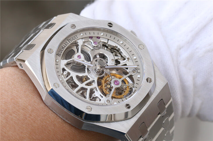 Review mẫu đồng hồ Audemars Piguet Royal Oak Tourbillon Extra-Thin Skeleton Replica