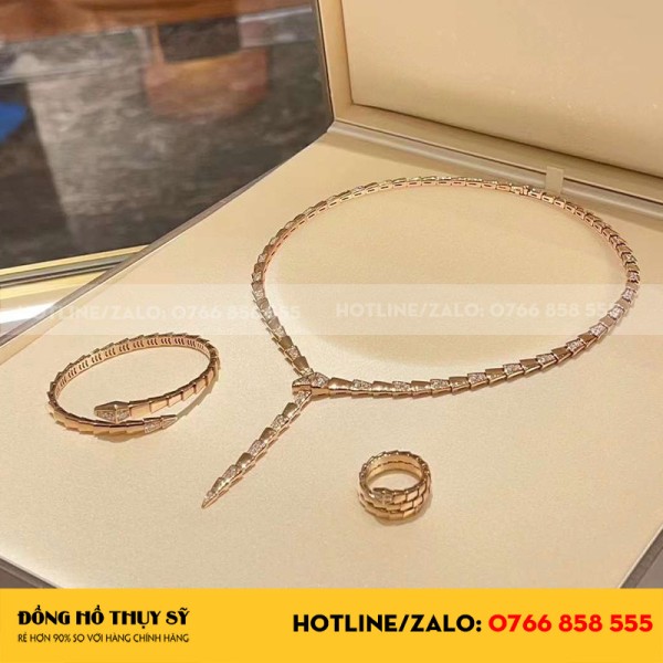 Vòng cổ và lắc tay nhẫn BVL vàng 18k