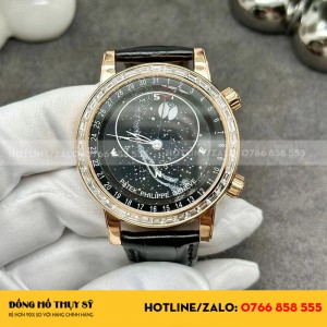 Đồng hồ patek philippe grad complications 6104r-001 chế tác vàng hồng 18k baguette diamond