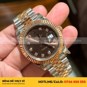 Rolex datejust 126331 chocolate dial bọc vàng