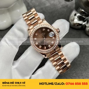 Rolex datejust nữ chocolate dial 31mm chế tác vàng hồng