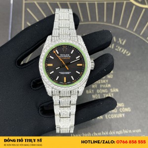 Rolex Rep 1:1 Milgauss Stainless Steel Men’s Watch 116400GV  Full Kim Cương Moissanit